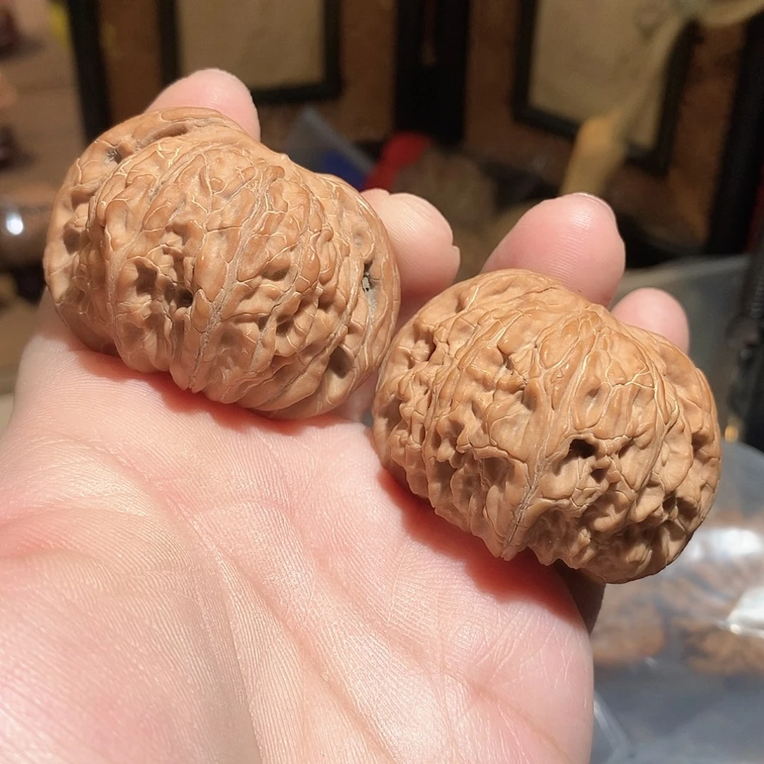 文玩核桃把件49.5磨盘全品