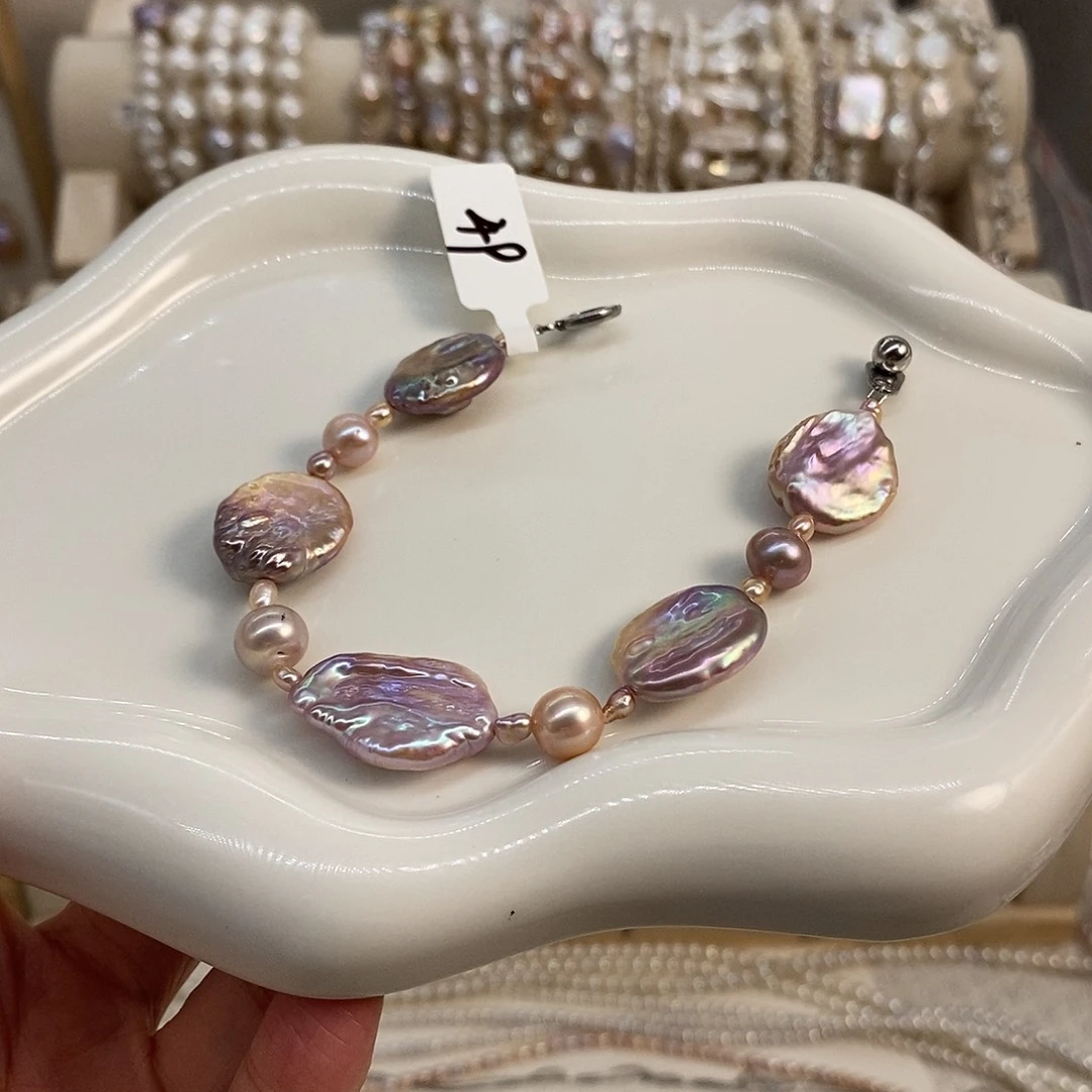 淡水珍珠银S925镶嵌颈饰