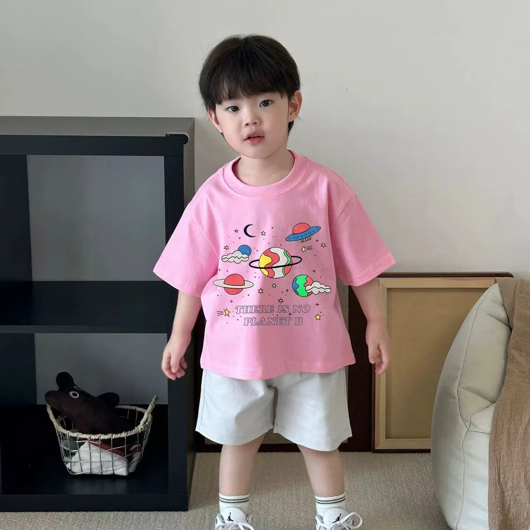 男童夏季宽松短袖印花T恤儿童薄款潮t休闲夏款中小童女宝宝半袖