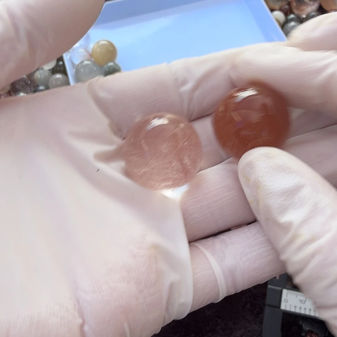 宏***宏水晶珠宝半成品未镶嵌兔毛18mm定制不退换