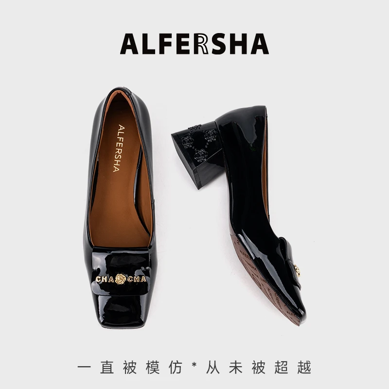 2025新款阿芙莎联名系列9688837时尚百搭气质山茶花高跟包头单鞋B