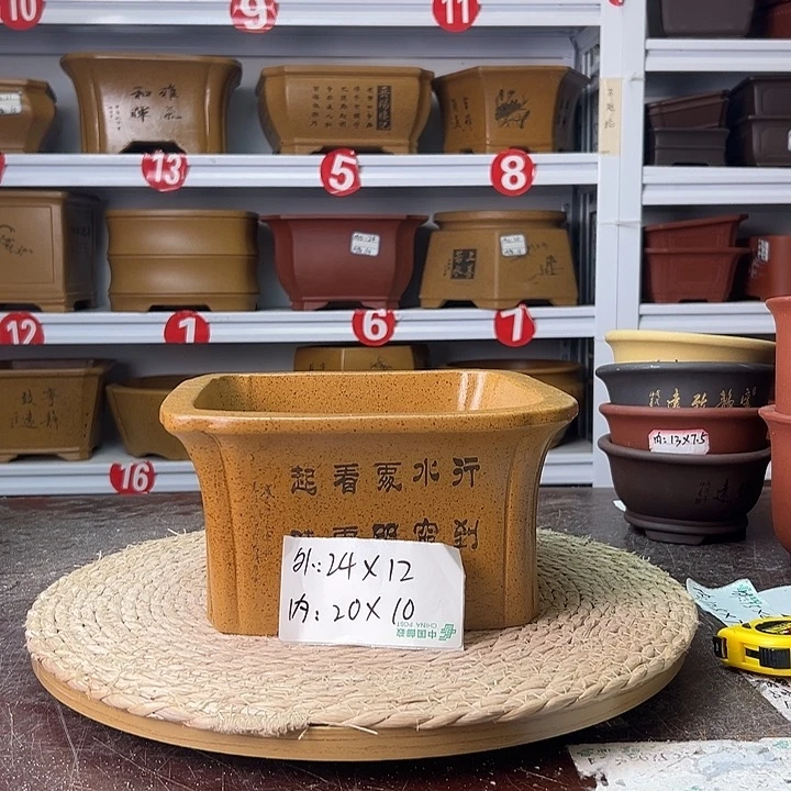 紫砂花盆蛇年大吉