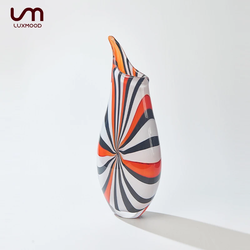 LUXMOOD勒慕轻奢北欧风琉璃花瓶摆件客厅插花水培餐桌玄关高级感