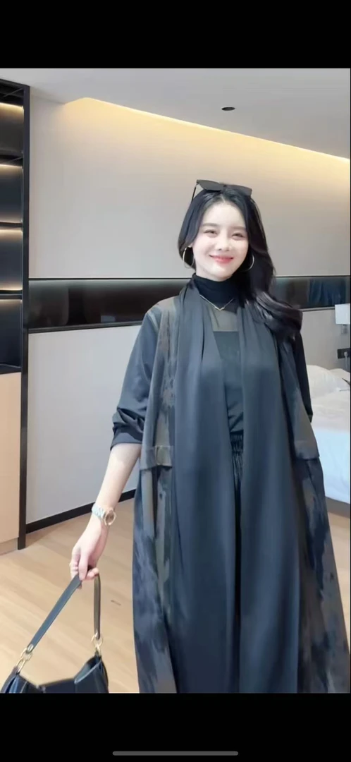 新款大衣外套中长款重工针织加大宽松外披