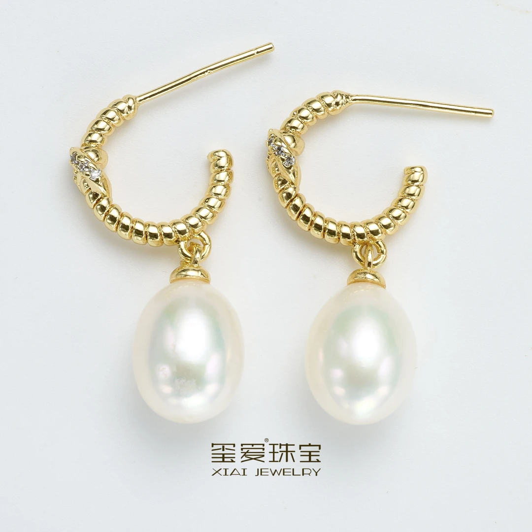 【周年纪念款】MM-31334 淡水珍珠设计款水滴耳饰 8-9mm