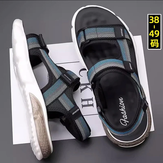 凉鞋男夏季沙滩鞋2024新款外穿大码45开车46青少年47潮牌48魔术贴