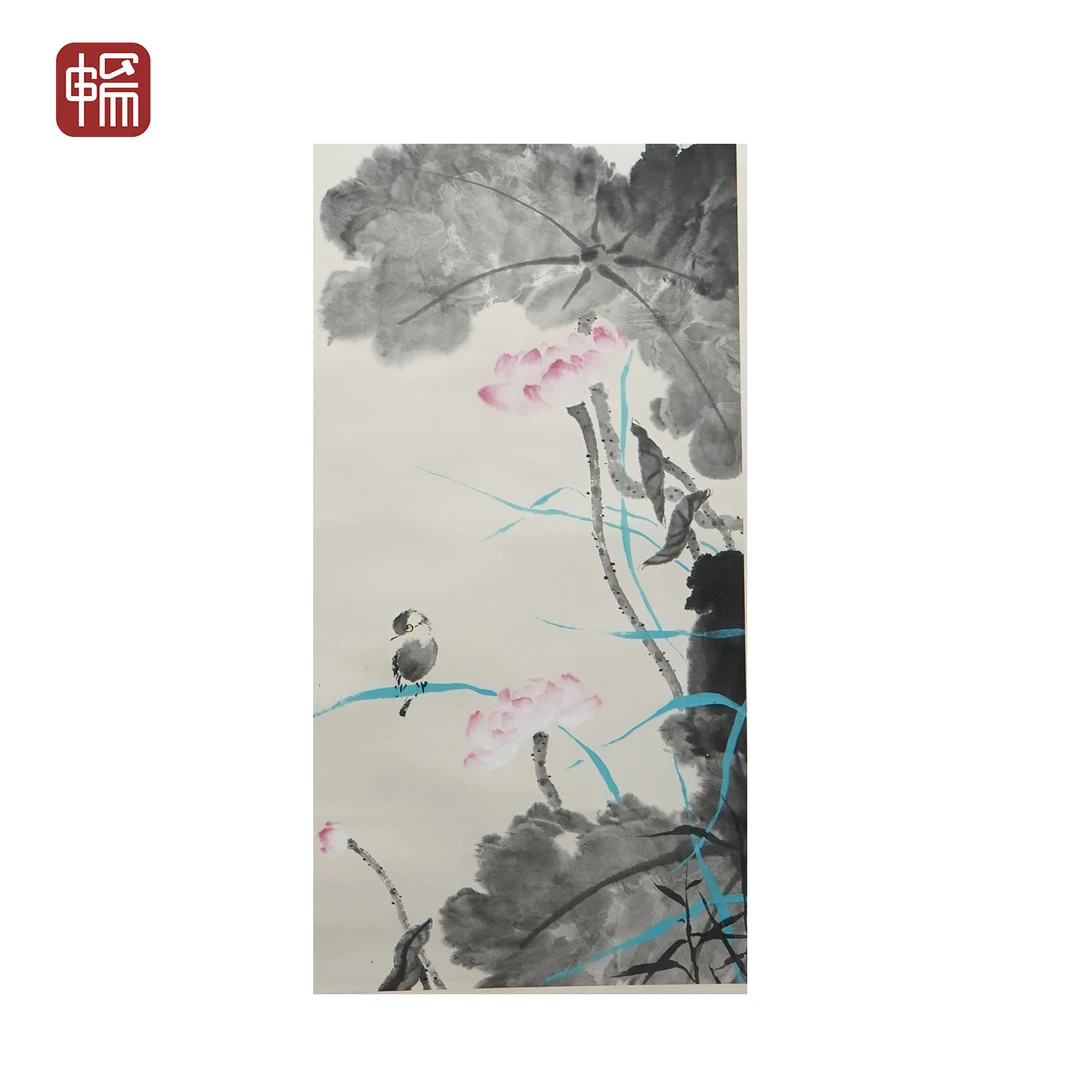 "F816 2004年作《花鸟》 65*38（2.2平尺）纸本立轴  "YQ