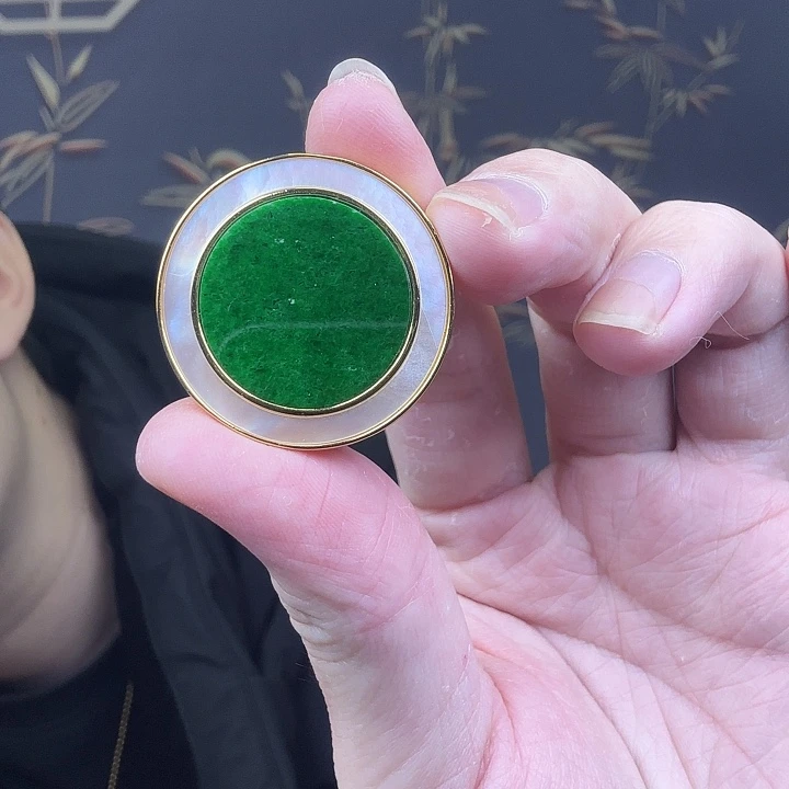 翡翠吊坠(不含链)银S925镶嵌特价 有白点