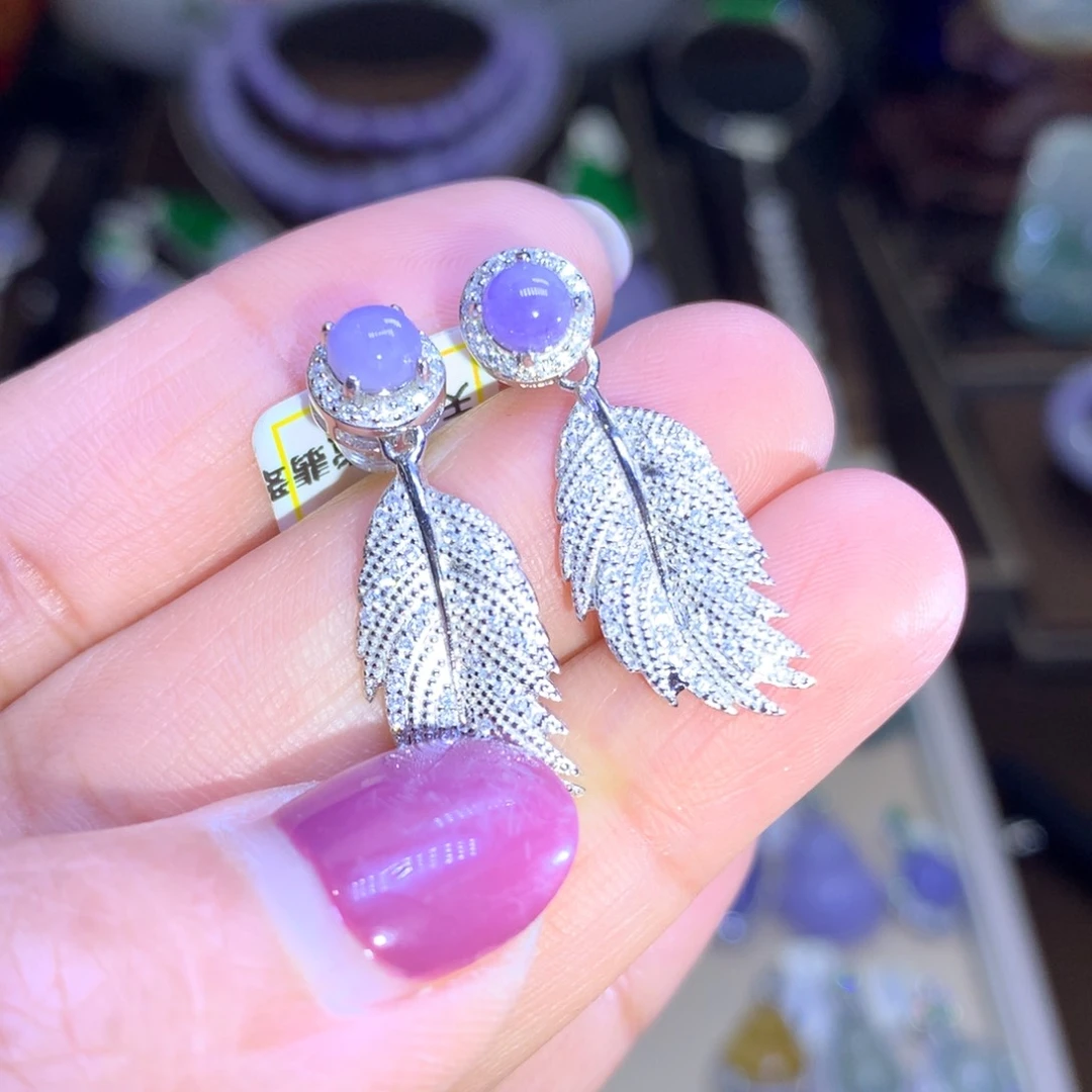 翡翠戒指银S925镶嵌翡翠