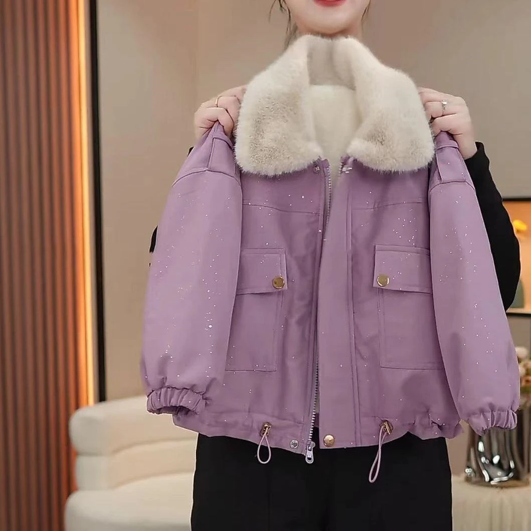 女童2025新款外套秋冬款儿童加绒派克服女孩大童可爱超萌儿童衣服