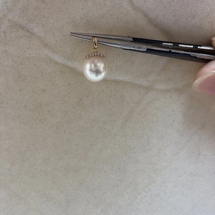 海水珍珠吊坠(不含链)18K金镶嵌