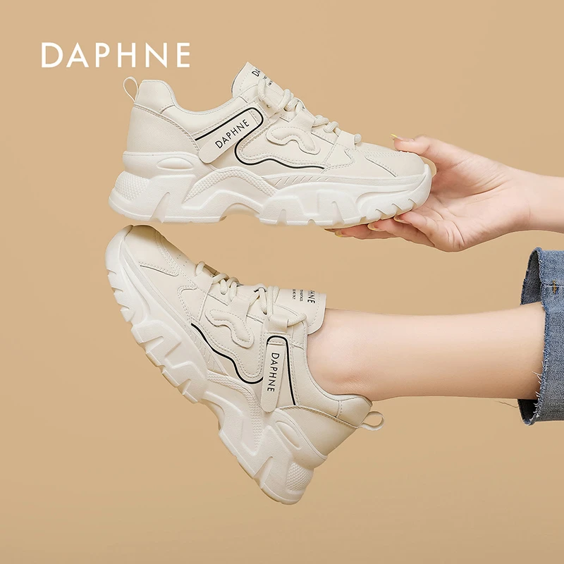 Daphne/达芙妮女鞋2026新款老爹鞋厚底女鞋小个子增高鞋真皮女鞋L