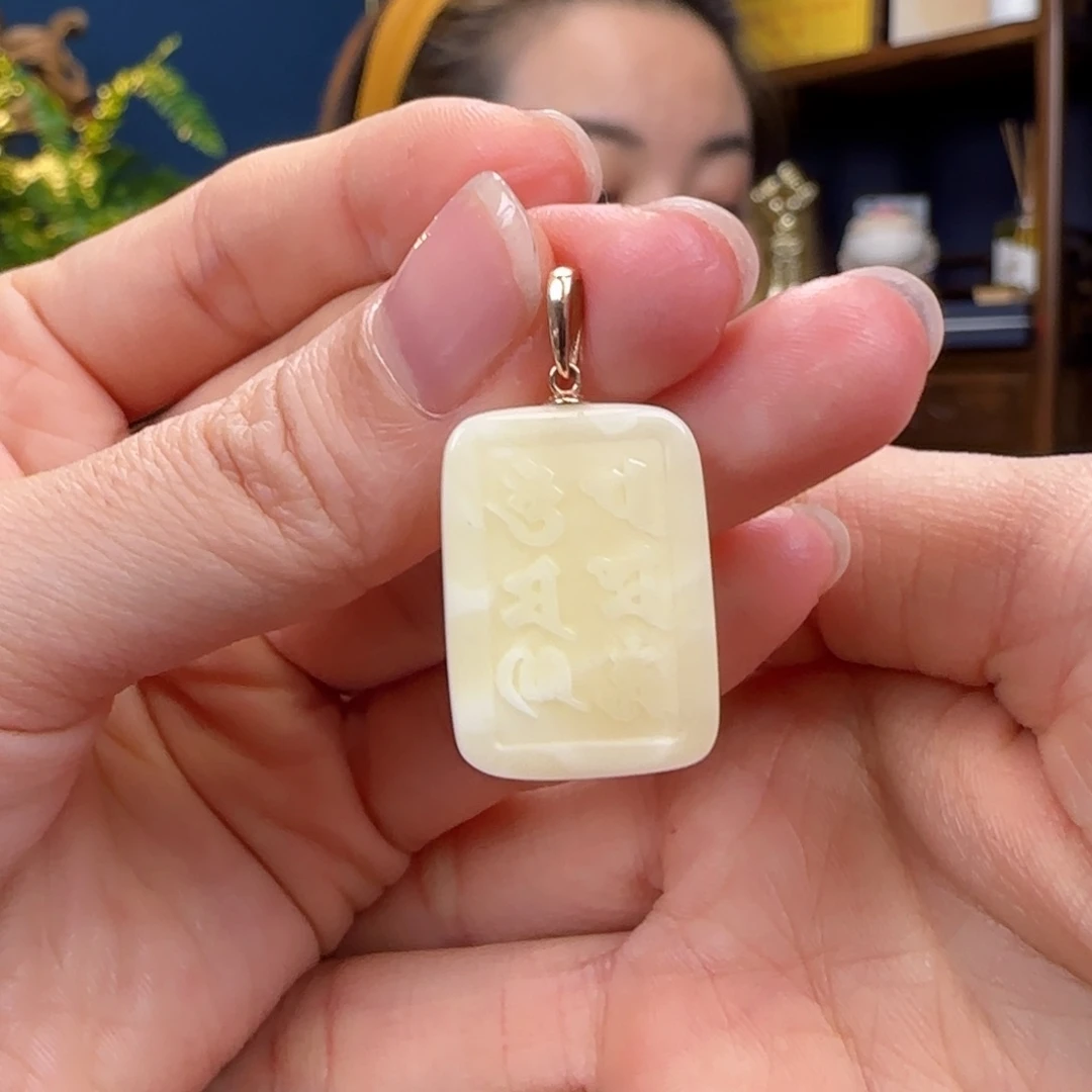 蜜蜡颈饰18K金镶嵌11111111111