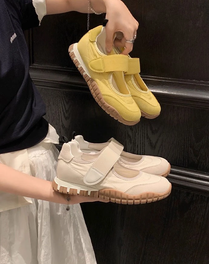 爆款超级版本~5cm增高网红魔术贴休闲运动鞋玛丽珍单鞋女德训鞋女