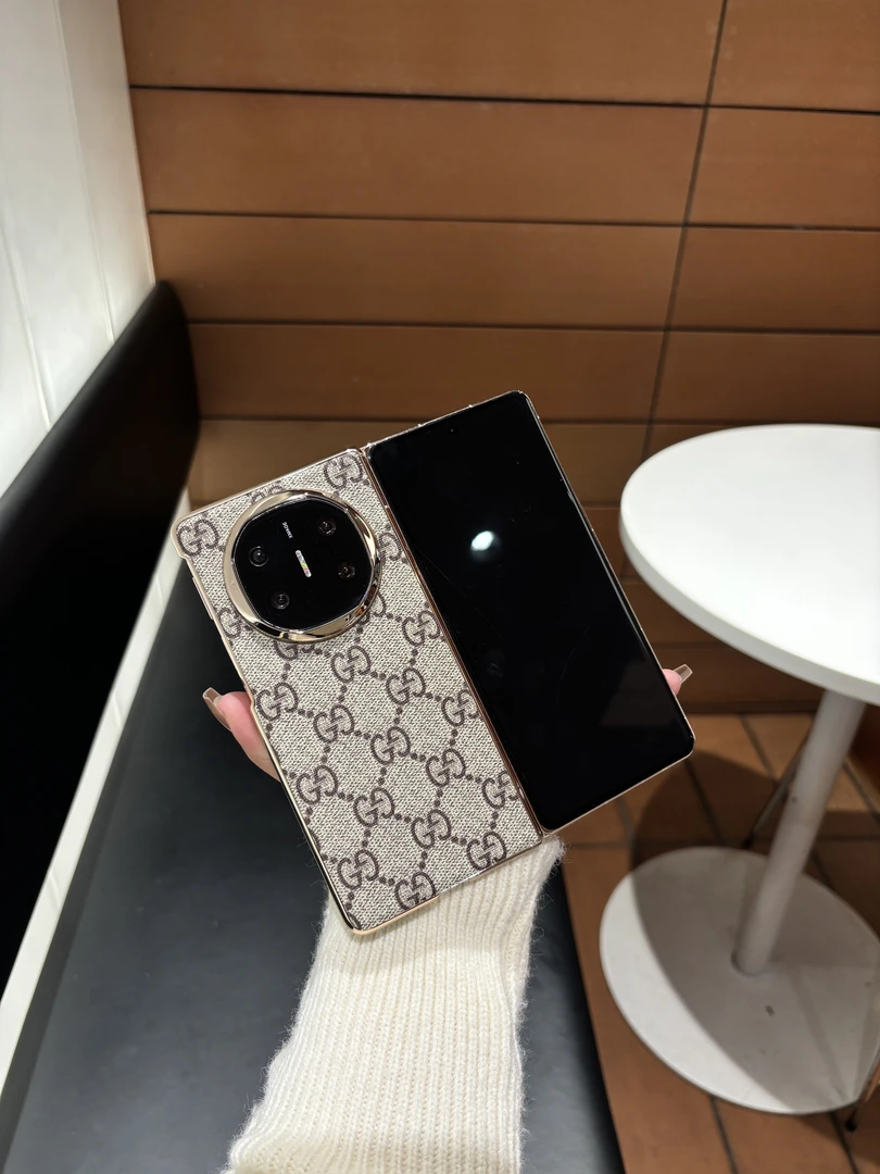 适用于华为MateX7时尚字母大孔电镀手机壳防摔X6印花闪星折叠壳