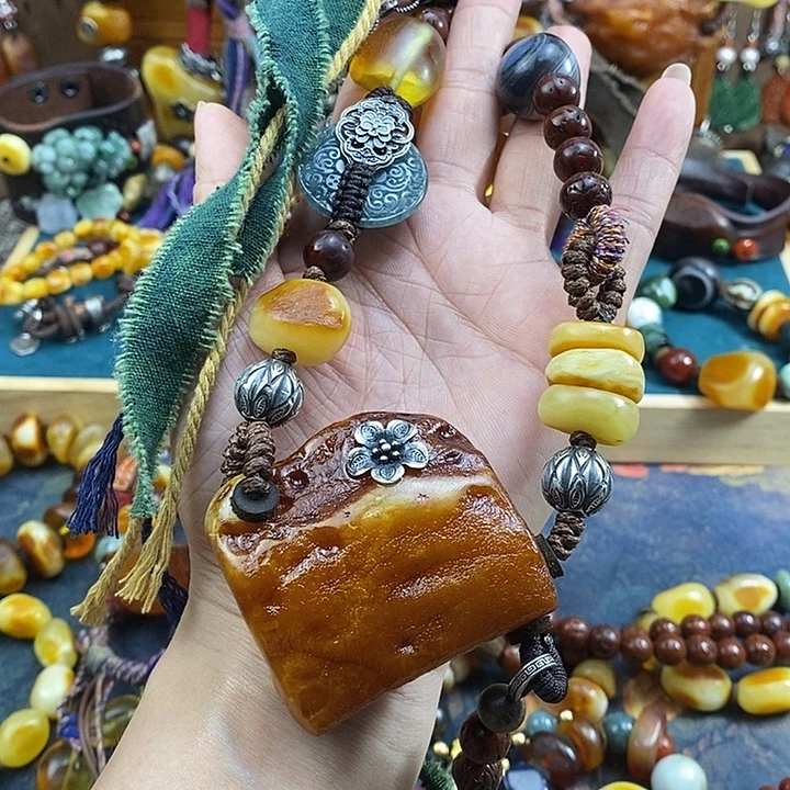 蜜蜡未镶嵌项链项链