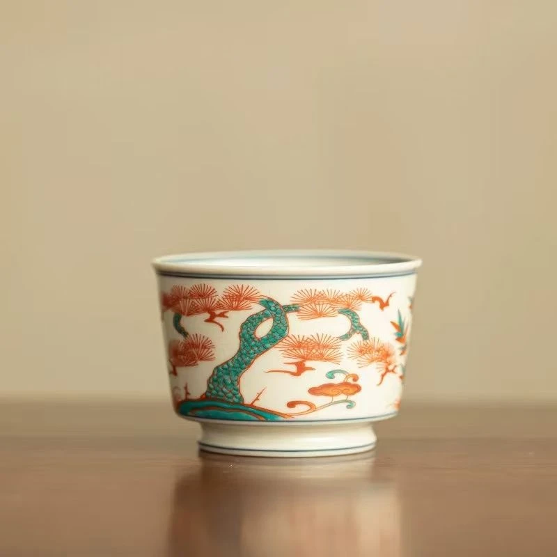 斗彩松针直口杯（安全包装）