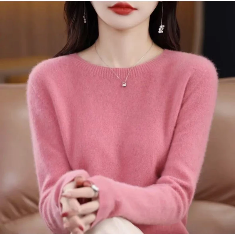 春季新款毛衫春秋季套头圆领薄款宽松打底针织衫毛衣