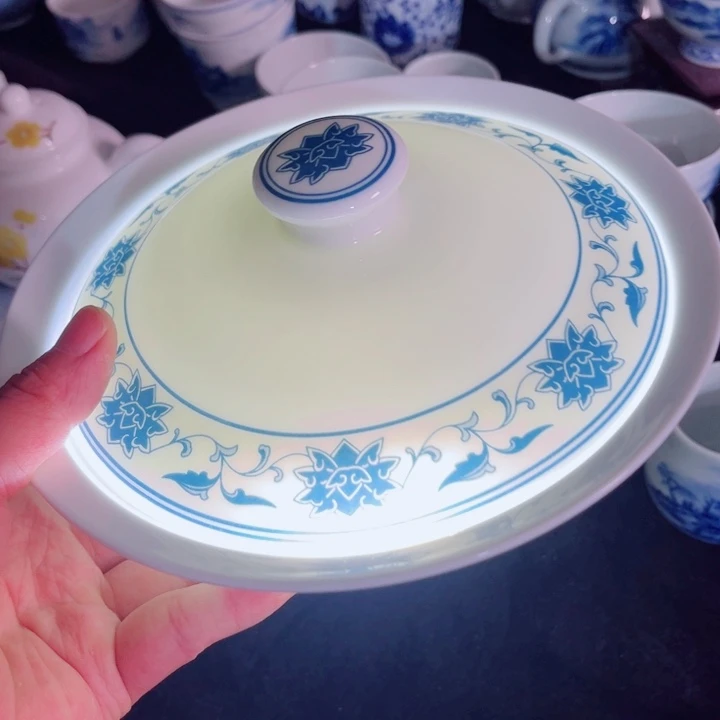 青花玲珑7寸和和气杨莲花