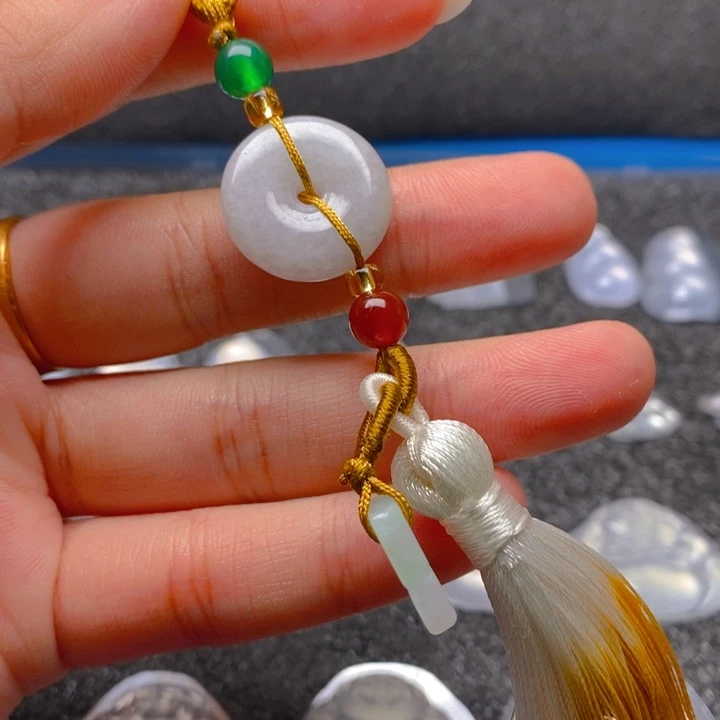 翡翠配石翡翠车挂包挂