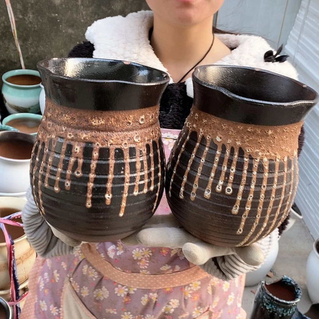 紫砂花盆瑕疵口15高20