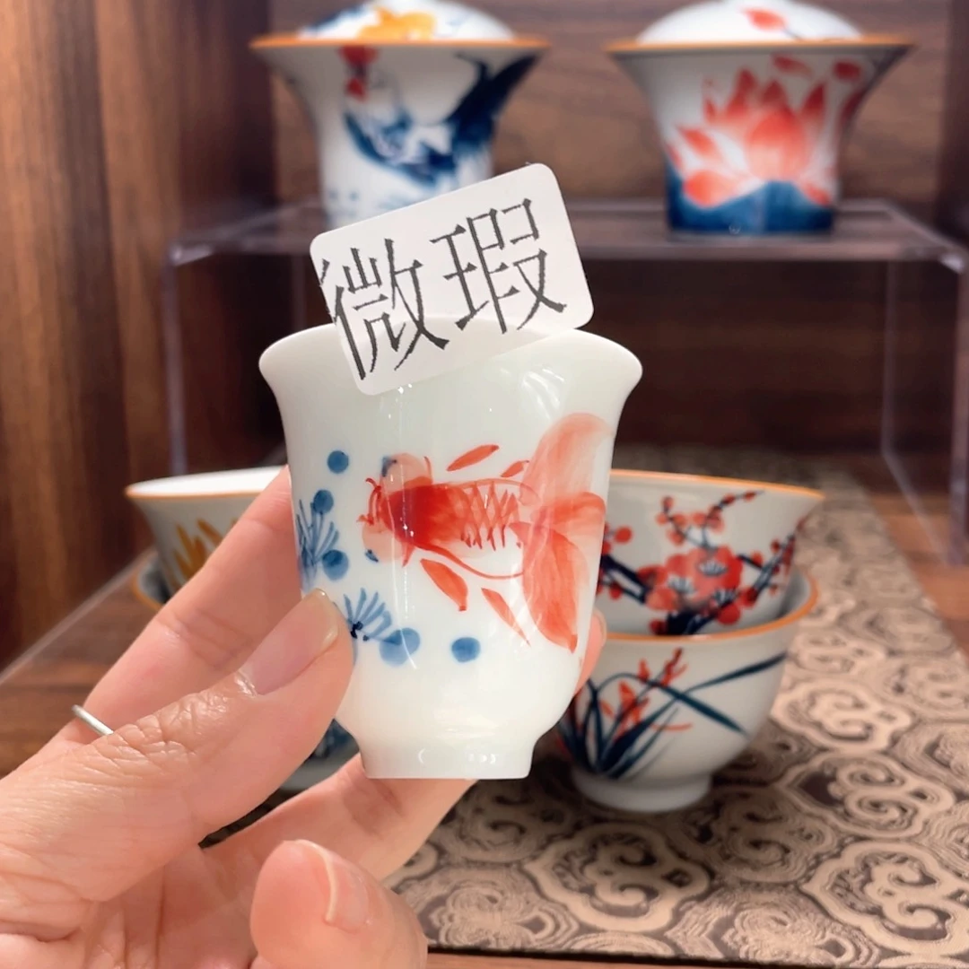 微瑕釉下彩纯手绘