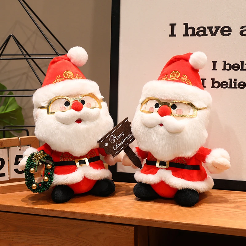 新款圣诞老人公仔毛绒玩具玩偶布娃娃装饰摆件儿童圣诞节礼物女生