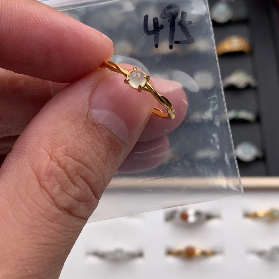 翡翠银S925镶嵌戒圈495