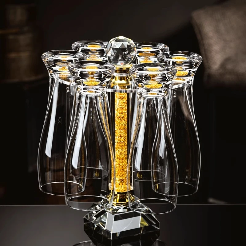 金箔水晶家用啤酒杯玻璃杯大号扎啤杯酒吧饮料杯加厚酒店用品