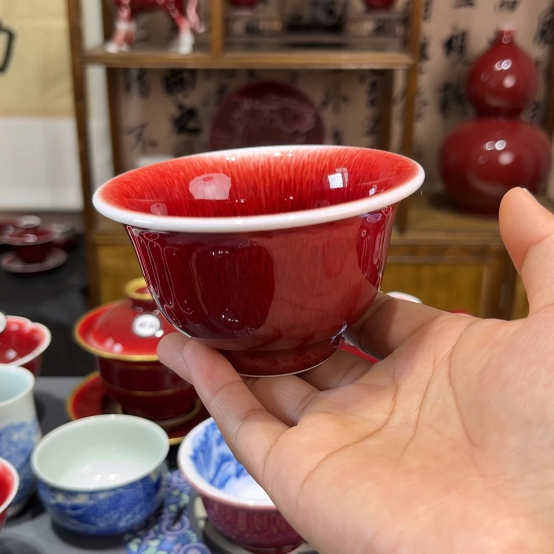 景德镇陶瓷浅行窑压手杯