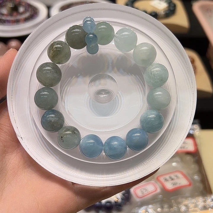 水晶手链未镶嵌831海蓝宝12+