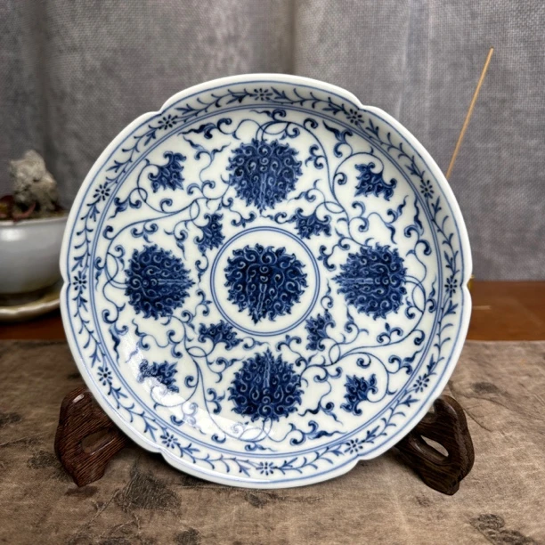 元煦和晓 青花西番莲花口壶承干炮台果盘