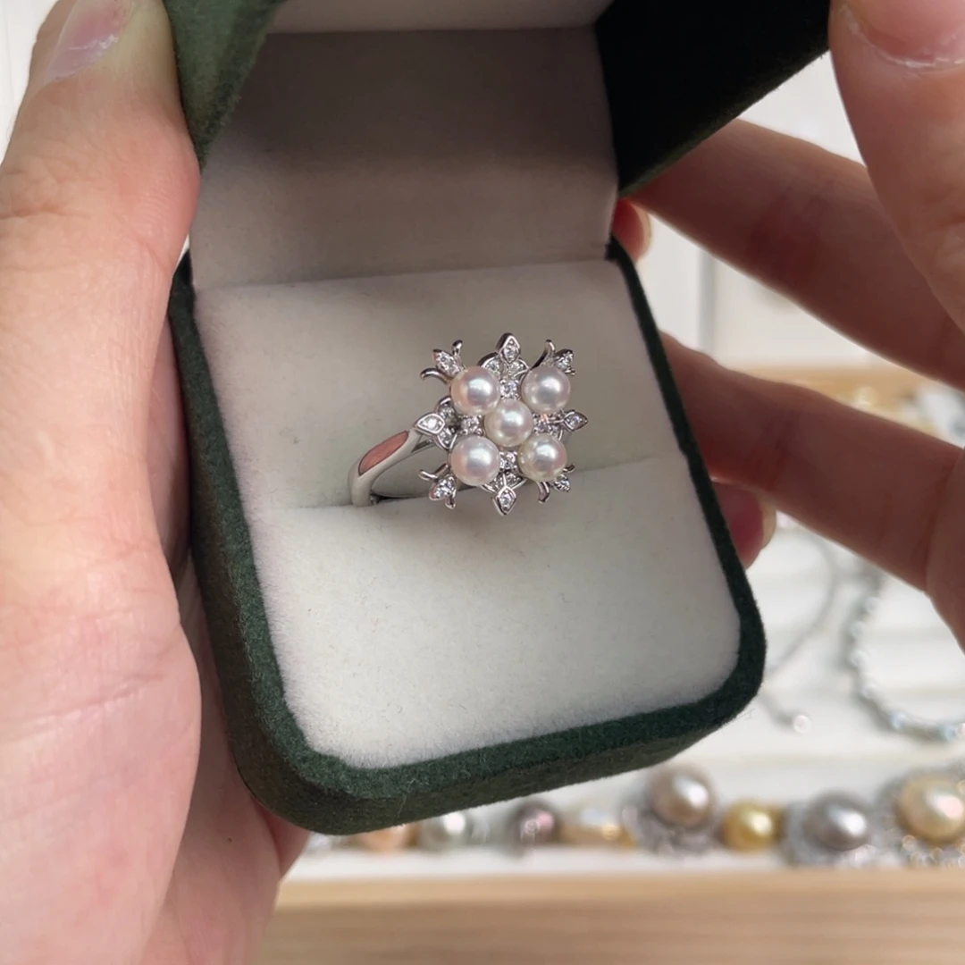 海水珍珠戒指银S925镶嵌