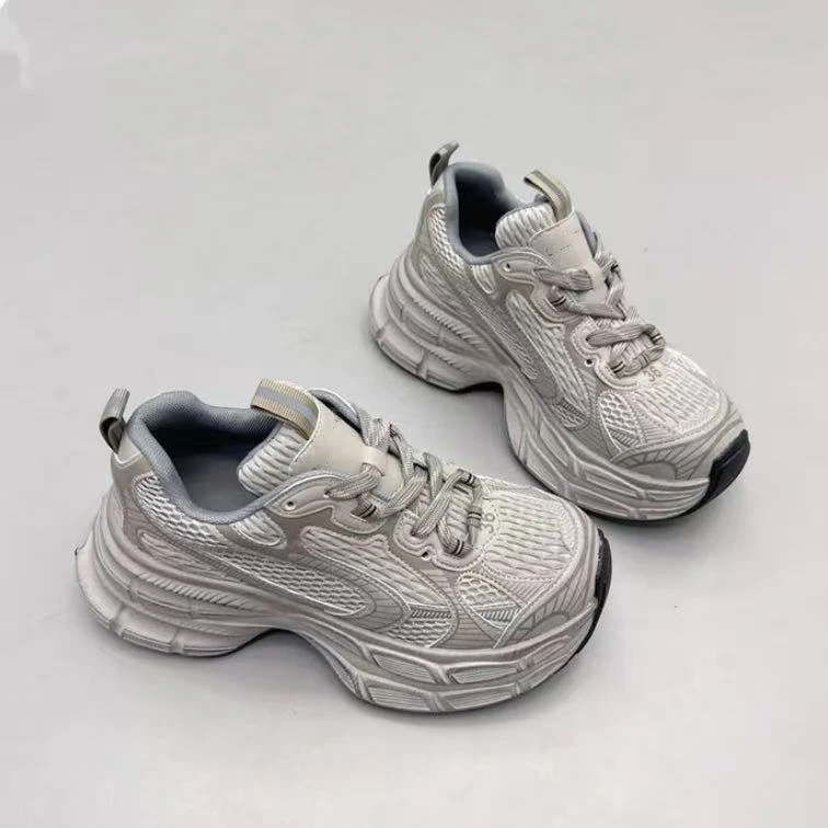 C7159 紫色  擦色时尚圆头系带休闲运动鞋女士老爹鞋