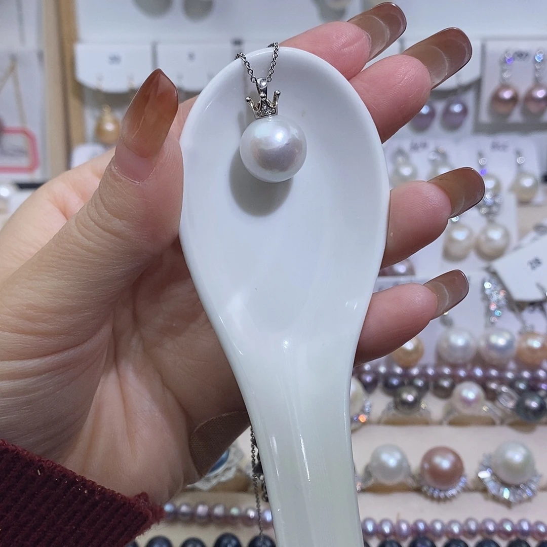 吊坠(赠链)淡水珍珠银S925镶嵌w13.1
