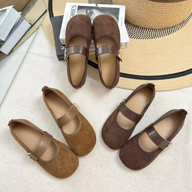 玛丽珍鞋女2025年夏季百搭复古圆头单鞋新款平底休闲勃肯鞋女外穿