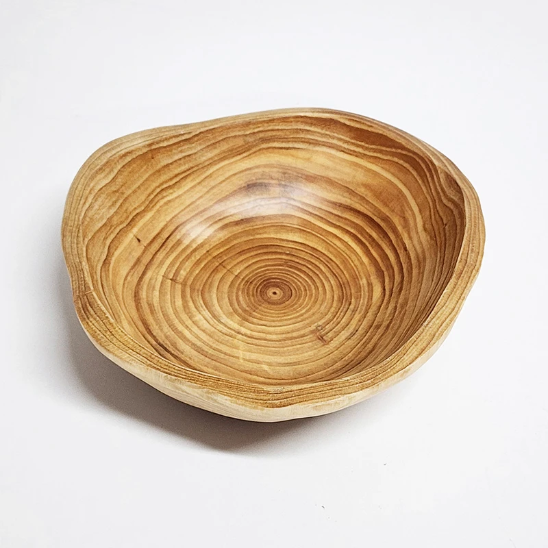 【直径24cm】摩瑟家居【实木不规则碗】HAZC玻璃花瓶摆件陶瓷花盆