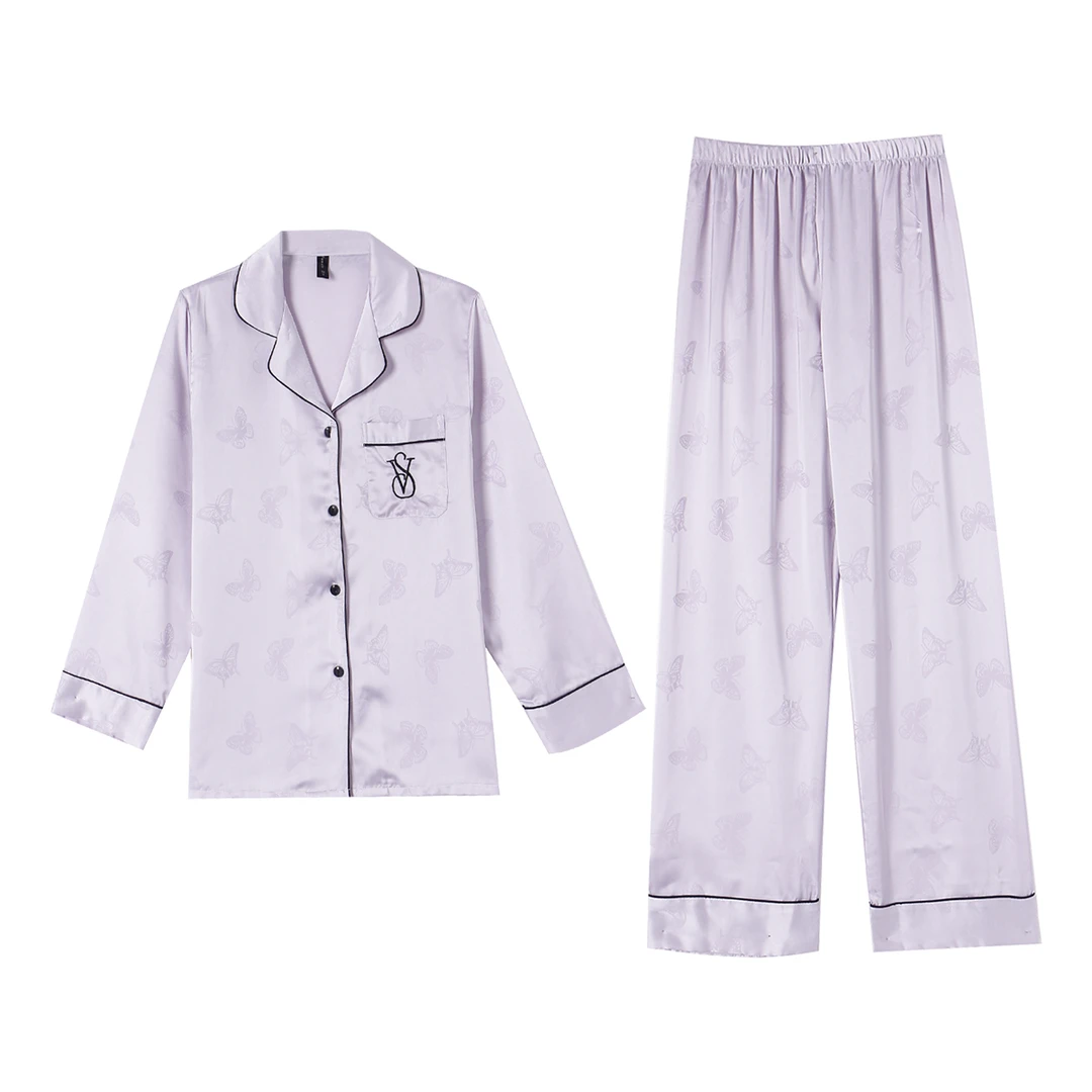 【维蝶仙宓】小众轻奢冰丝舒适透气家居服套装-2457