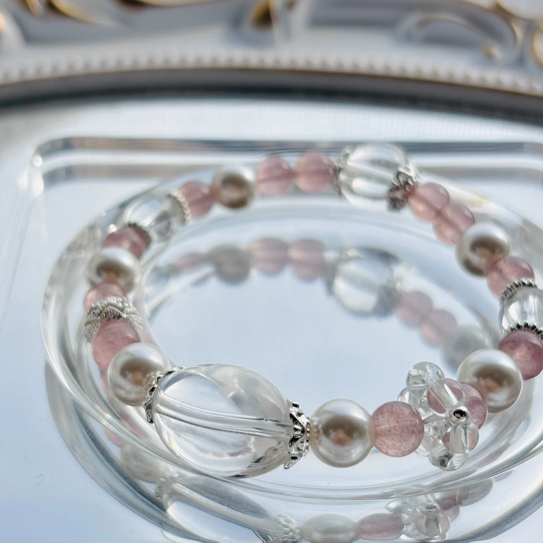 041613天然水晶手串白水晶随型草莓晶