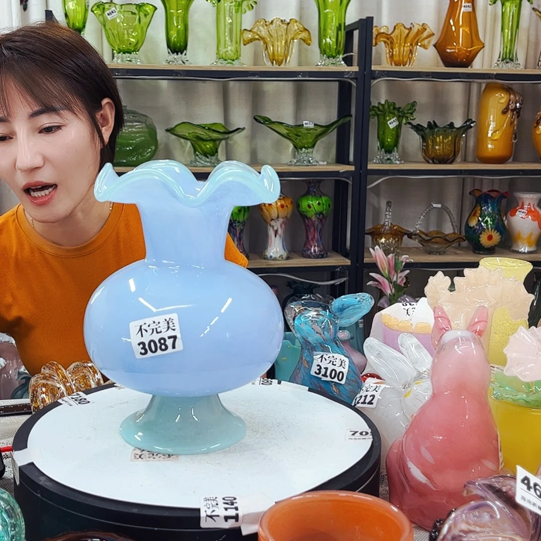 3087不完美家悦美居琉璃花瓶摆件
