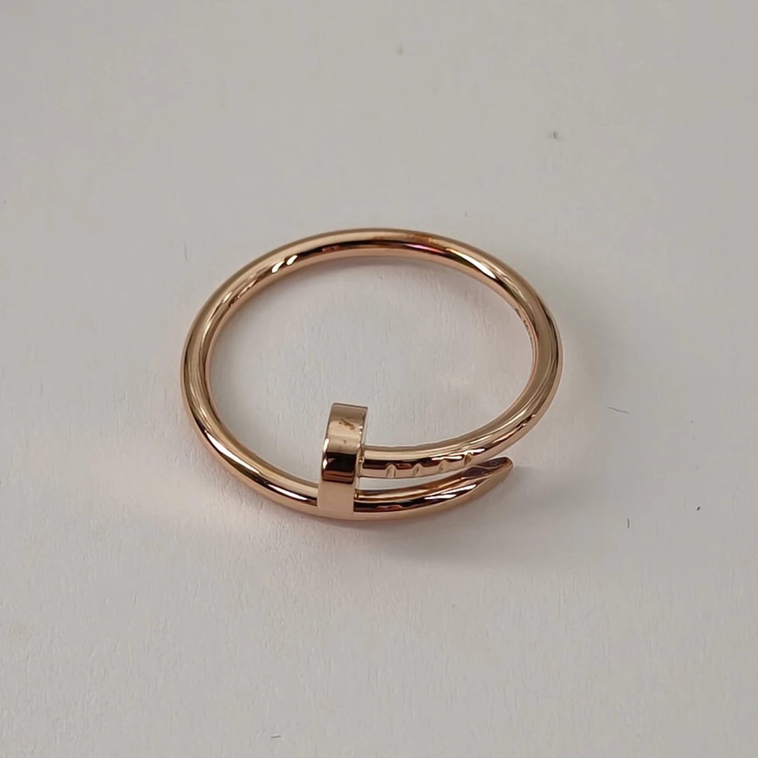 99新 Cartier/卡地亚 【念念】 窄版钉子戒指 18K玫瑰金 55 玫瑰金