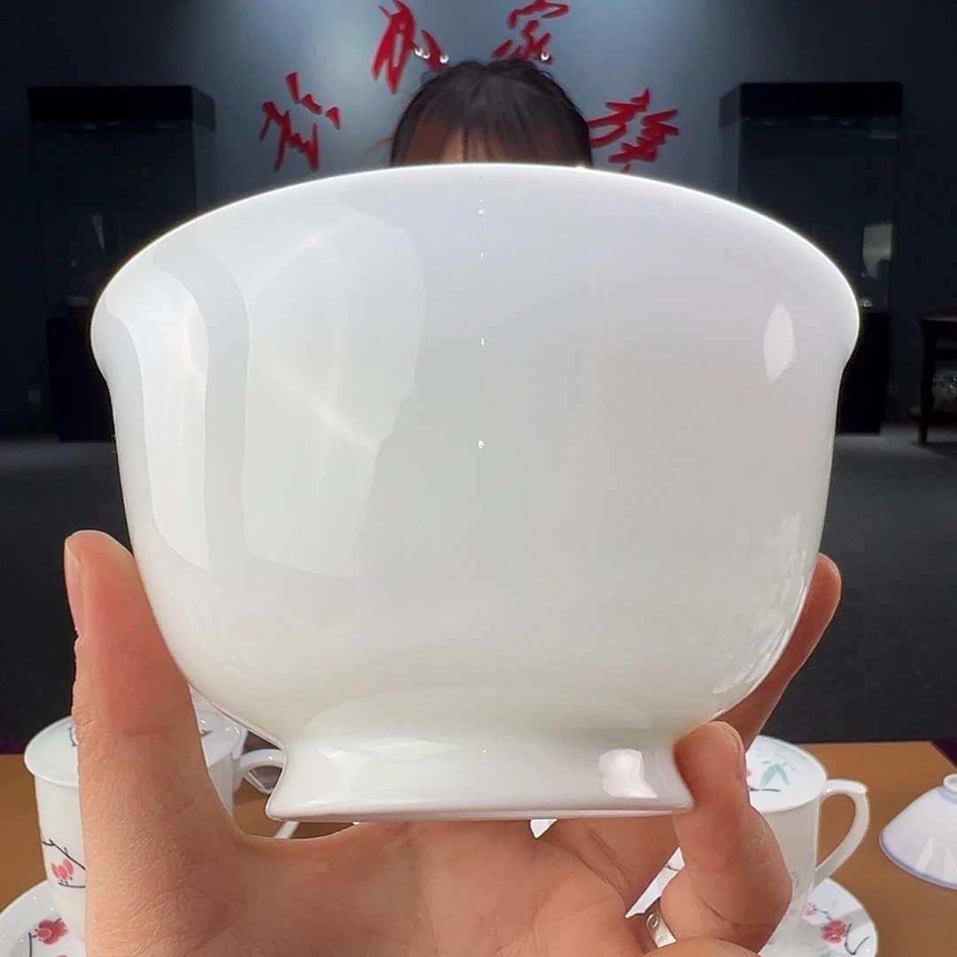 瓷柴窑 素胎菜罐单碗 无盖，微瑕变形