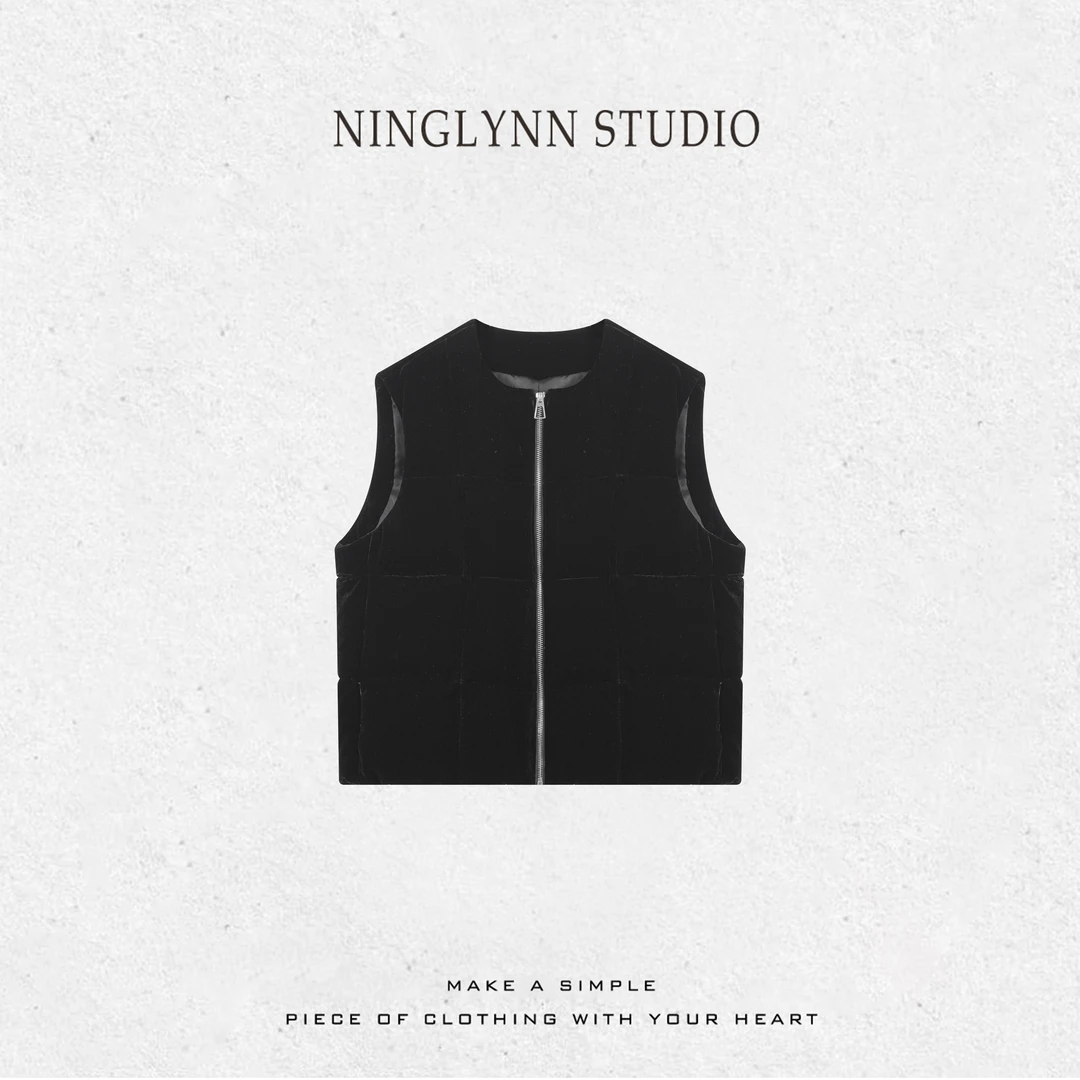 NINGLYNN STUDIO 早秋新款丝绒百搭马甲 360170