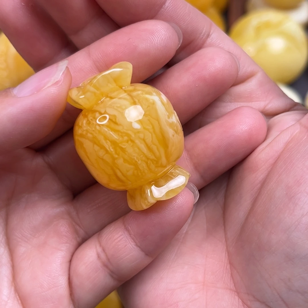 琥珀裸石未镶嵌糖果