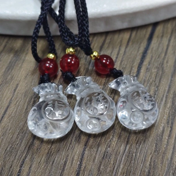 【拾晶轩】 天然白水晶福袋吊坠 多样性发一件 2396BB