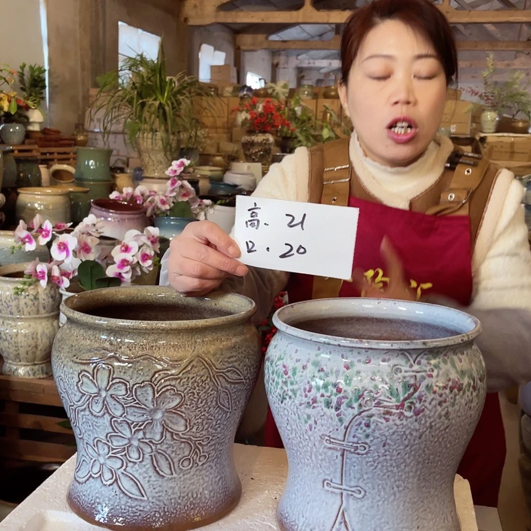 紫砂花盆高度21口径20