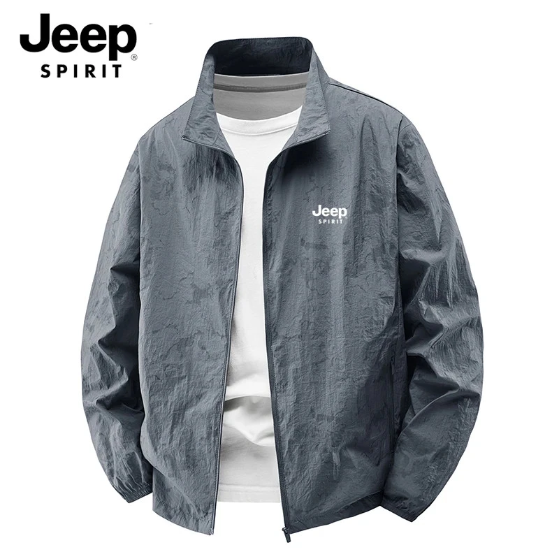 JEEP吉普男士防晒衣夏季外套宽松户外防紫外线立领迷彩防晒服大码