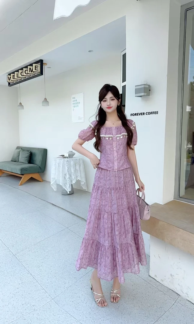 时尚轻奢上衣套裙优雅气质减龄显瘦夏季套装