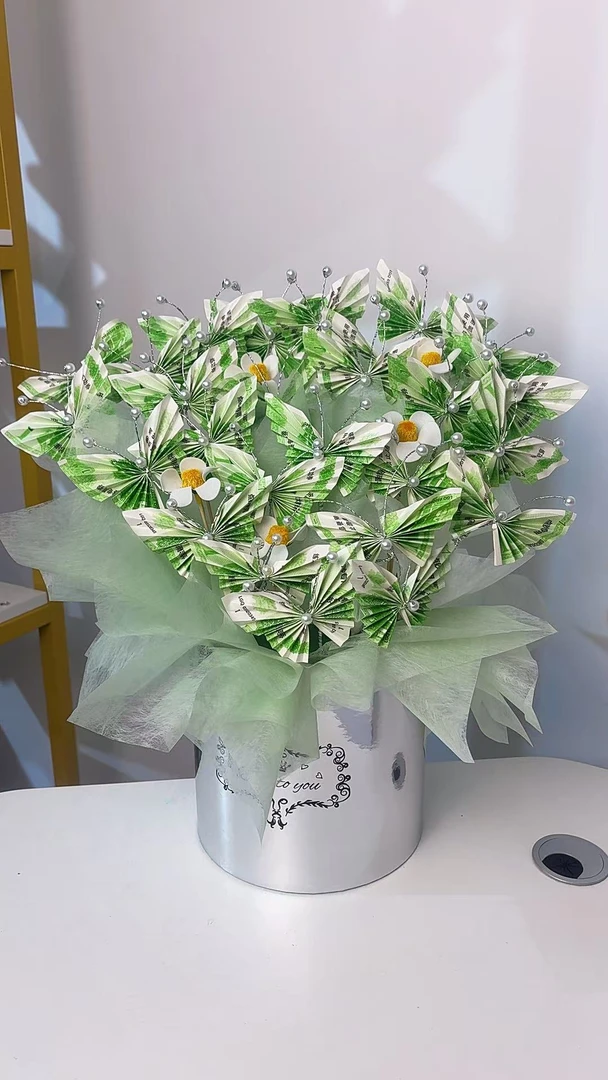 抱抱桶蝴蝶有钱花束DIY材料包情人节生日礼物送亲友