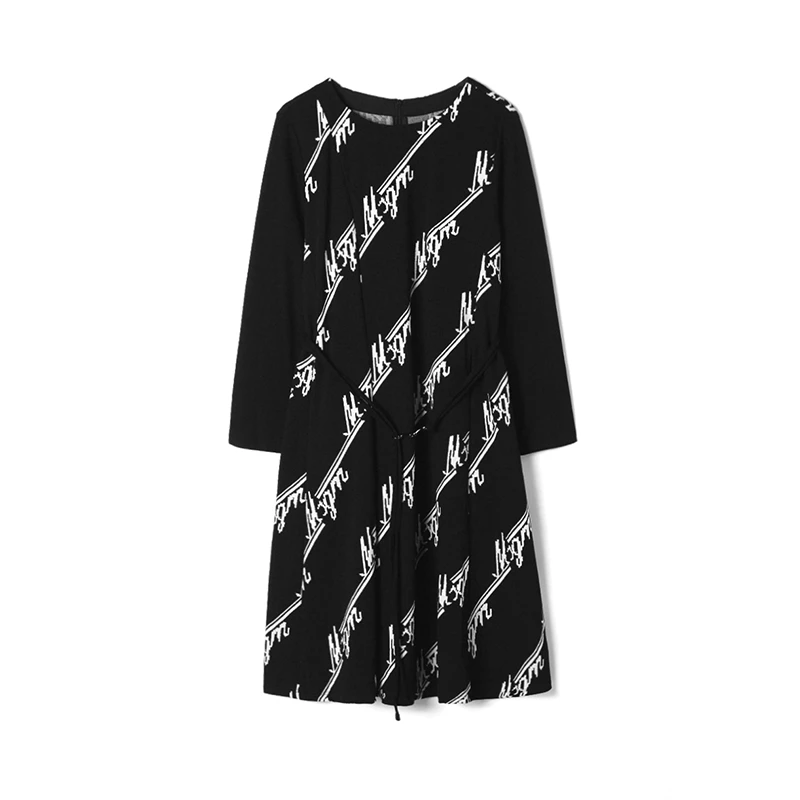 43WU0A0034弹力修身中裙套头圆领裙子连衣裙女